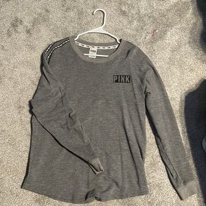 Long sleeve grey PINK shirt.